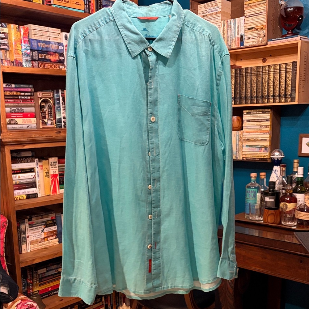Tommy Bahama Seafoam Green Long-Sleeve Button-Down Shirt